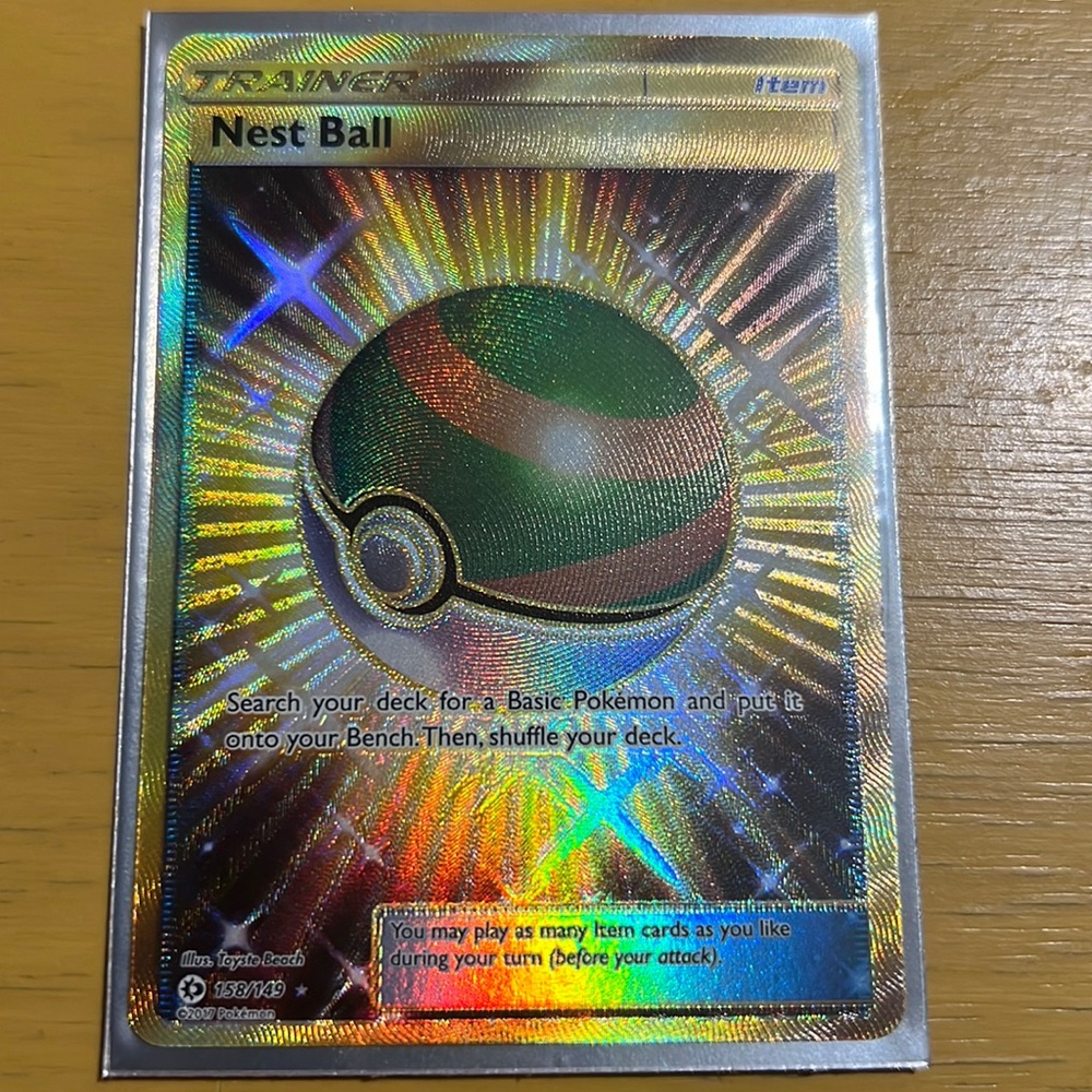 2017 Pokémon Nest Ball 158/149 Sun Moon Gold Secret Rare Trainer